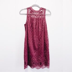 Lace High Neck Dress